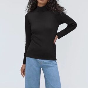Everlane The Pima Micro Rib Turtleneck Black XL